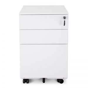 Russel 3 Drawers Mobile Pedestal | White