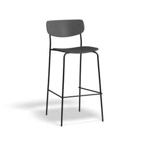 Rylie Stool | 65cm or 75cm | Black Stained Ash Seat With Backrest