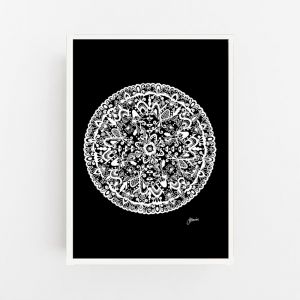 Sahara Decor Mandala in Black Solid Wall Art Print | by Pick a Pear | Canvas