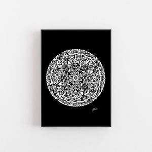 Sahara Decor Mandala in Black Solid Wall Art Print | by Pick a Pear | Unframed