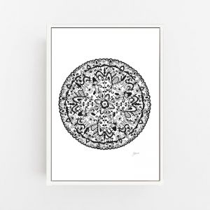 Sahara Decor Mandala in Black Wall Art Print | by Pick a Pear | Canvas