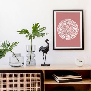Sahara Décor Mandala in  Blush Solid Fine Art Print | by Pick a Pear | Framed