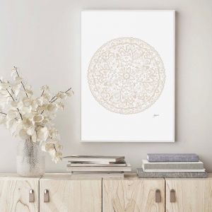 Sahara Décor Mandala in Ivory Fine Art Print | by Pick a Pear | Framed