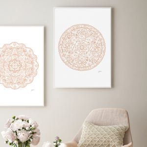 Sahara Décor Mandala in Light Blush Fine Art Print | by Pick a Pear | Framed