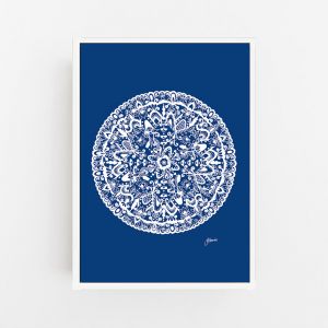 Sahara Decor Mandala in Navy Blue Solid Wall Art Print | by Pick a Pear | Canvas