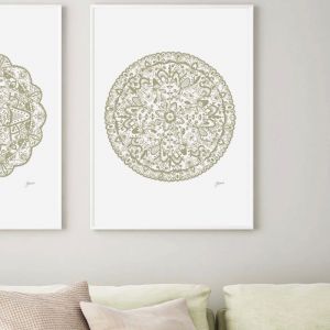 Sahara Decor Mandala in Sage Wall Art Print | by Pick a Pear | Unframed