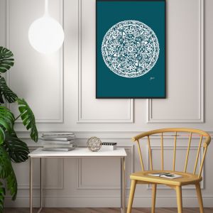 Sahara Décor Mandala in Teal Solid Fine Art Print | by Pick a Pear | Framed