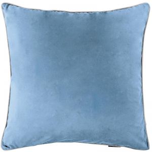 SARINA Duck Egg Blue Premium Velvet White Piping Cushion Cover | 60x60cm