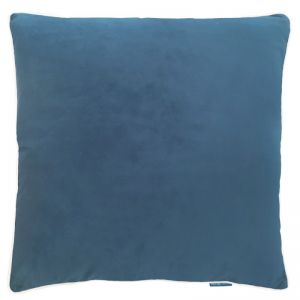 SARINA Indigo Blue Premium Velvet White Piping Cushion Cover | 60x60cm