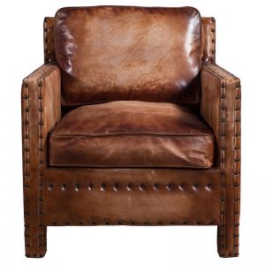 Scabrous Distressed Brown Leather Armchair | by Cocolea Furniture