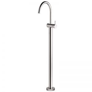 Scala Floor Mount Bath Mixer Tap Curved Outlet Chrome