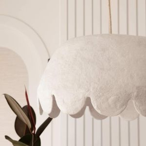Scalloped Pendant Light by Her Hands | White | Large | Preorder
