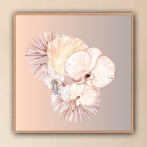 Scalops and Orchids 1 | Pink Grey Sunset | Limited Edition Art Print or Canvas by Antuanelle