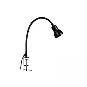 Scope Adjustable Goose-neck Clamp Table Lamp Satin Black