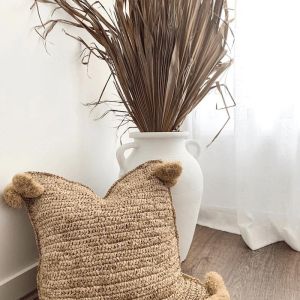 Seagrass Pom Pom Cushion Cover | 60cm x 60cm | Bohteak