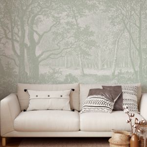 Serene Forest - Sage Green | Wallpaper