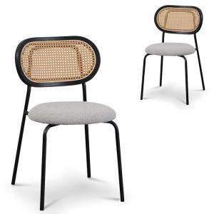 Set of 2 - Woodard Dining Chair - Spec Grey