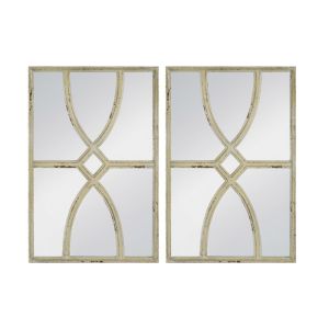 Shabby Chic Carved Wall Mirrors | Set of 2