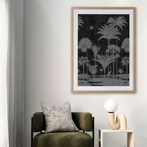 Shadow Palms Black and White I | Framed Art Print
