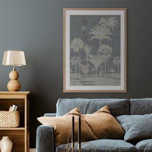 Shadow Palms Blue I | Framed Art Print
