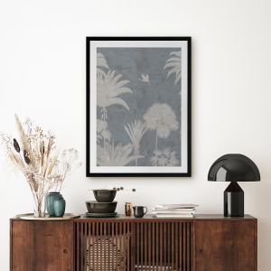 Shadow Palms Blue III | Framed Art Print