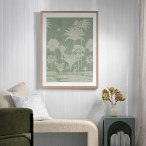 Shadow Palms Mint I | Framed Art Print