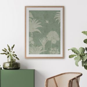 Shadow Palms Mint III | Framed Art Print