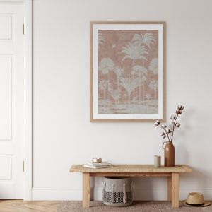 Shadow Palms Pink I | Framed Art Print