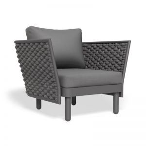 Siano Lounge Chair | Matt Charcoal with Dark Grey Cushion