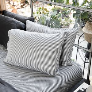 Signature Sateen Pillowcase Set | Slate Stripes