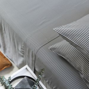 Signature Sateen Sheet Set | Slate Stripes