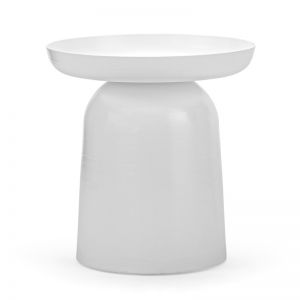 Sirkel Round Pedestal Side Table | Matte White