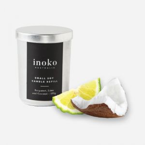 Small Concrete Candle Vessel and Soy Candle Refill | Bergamot, Lime & Coconut