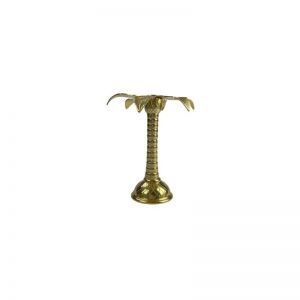 Small Gold Brass Palm Tree Candle Stick Holder