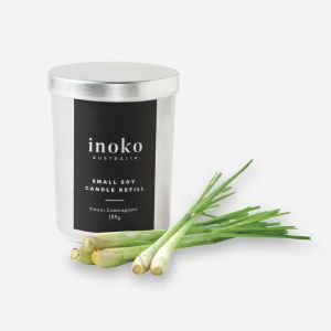 Small Timber Candle Vessel and Soy Candle Refill | Sweet Lemongrass