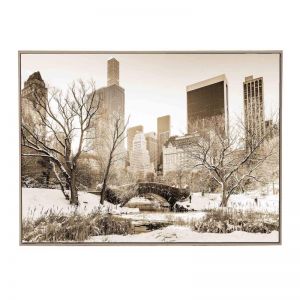 Snow Bridge | Framed Canvas Print