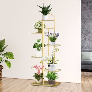 Soga 4 Tier Plant Stand | Gold Metal
