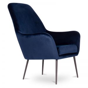 Soho Lounge Armchair | Navy Blue Velvet