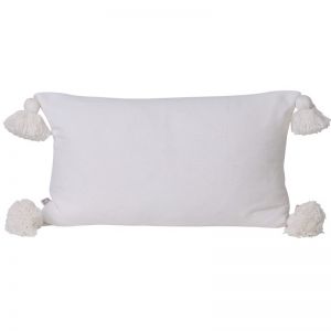 Soho Tassel Lumbar Cushion | White | BY SEA TRIBE