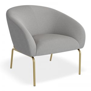 Solace Lounge Chair | Cloud Grey & Brushed Matt Gold Legs
