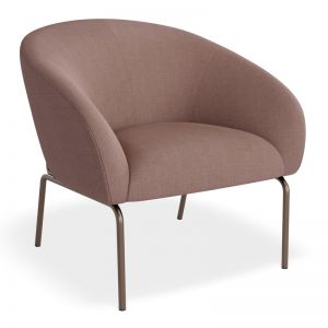 Solace Lounge Chair | Plush Pink & Brushed Matt Bronze Legs