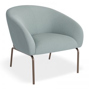 Solace Lounge Chair | Sky Blue & Brushed Matt Bronze Legs