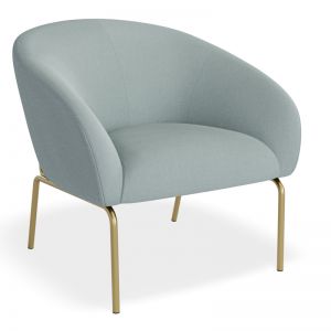 Solace Lounge Chair | Sky Blue & Brushed Matt Gold Legs