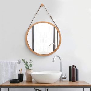 Solid Bamboo Round Wall Mirror | 45cm
