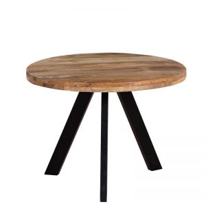 Solid Wood Round Coffee Table | Natural & Black