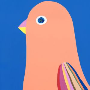 Song Bird II (Peach Bird) | Unframed Print by  Madeleine Stamer