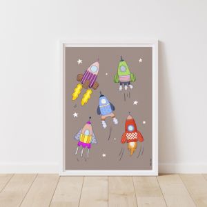 Space Rockets | Art Print by Magdalena Holland