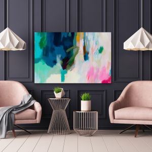 Spacescape II | Abstract Blue and Green Canvas or Art Print