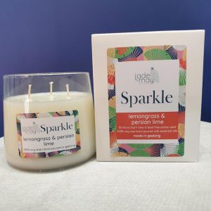 Sparkle Soy Candle | Lemongrass & Persian Lime | Jade and May