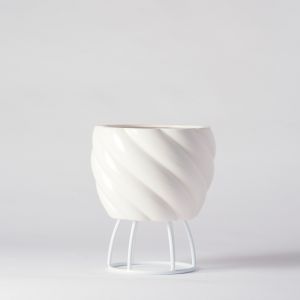 Spiral Plant Pot by Angus & Celeste | White | Small